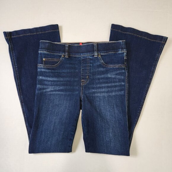 Spanx EveryWear Flare Jeans S Petite Clean Indigo Pull On‎ Stretch Denim 20327Q - Picture 10 of 11